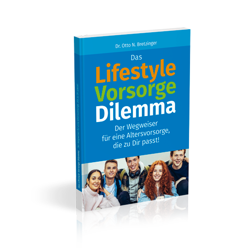 3D-Darstellung des Ratgebers Das Lifestyle-Vorsorge-Dilemma