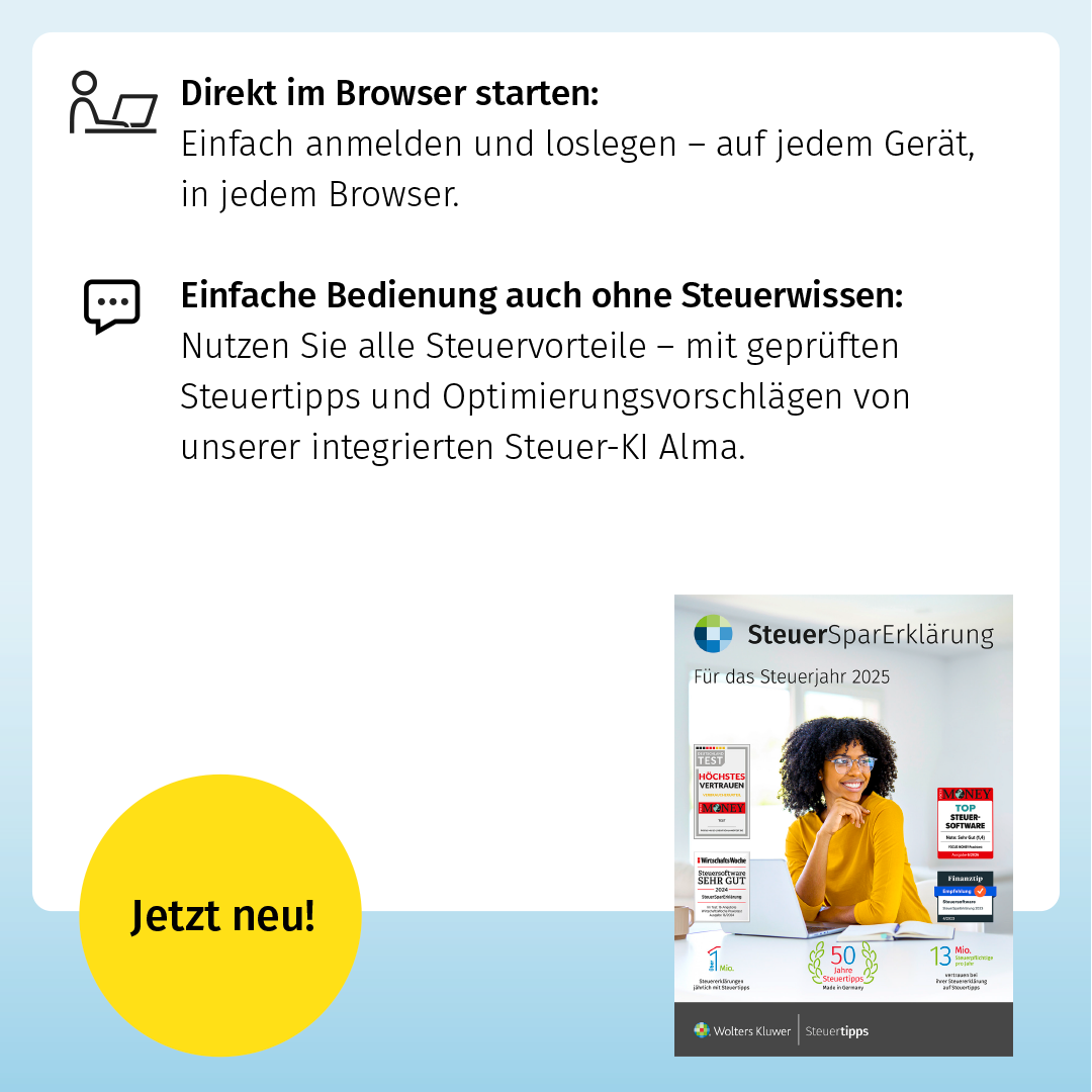 SteuerSparErklärung (Steuerjahr 2025)