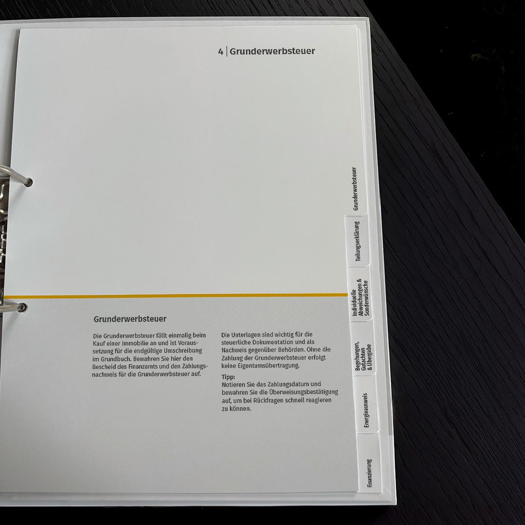 Produktbild des HausOrdners, Beispielregister